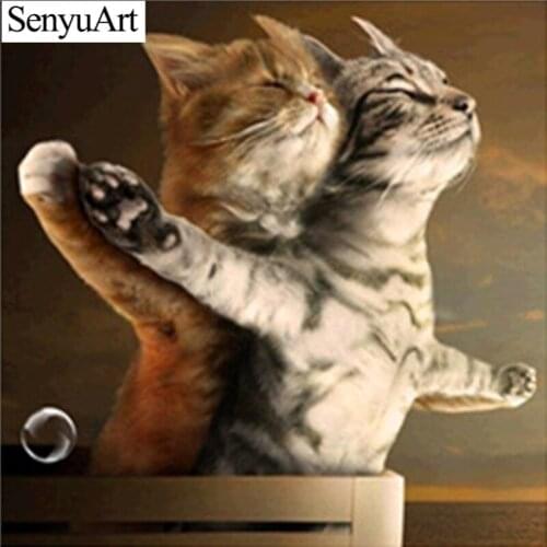 Cat Picture Full Diy Handmade Diamond Painting Kit Wall Art Canvas Home Decorations Haft Diamentowy Cross Stitch Kits Embroidery