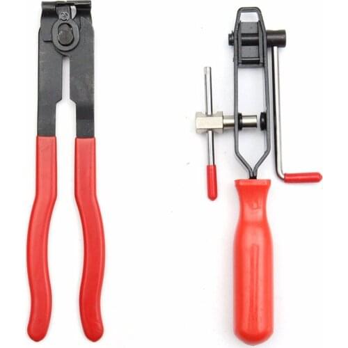 2pcs CV Joint Boot Clamp Pliers Car Banding Install Tool Kit Set Professional Multifunction Red+Black Hand Tools Metal Ear Type