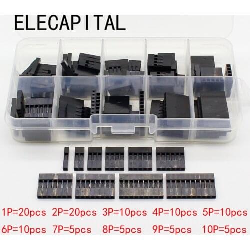 100pc Dupont sets Kit with box 1P/2P/3P/4P/5P/6P/7P/8P/9P/ 10Pin Housing Plastic Shell Terminal Jumper Wire Connector set
