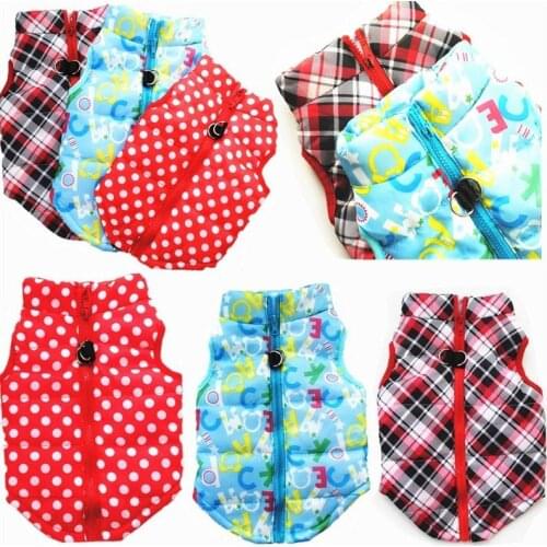 New Casual Plaid Winter Pet Dog Clothes Zipper Pet Clothes Dog Coat Jacket Keep Warm Soft Dogs Costume Vest Apparel Chihuahua