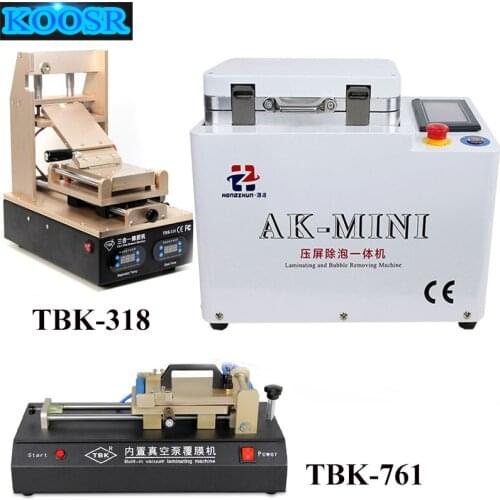 Newest AK-MINI Automatic Bubble Removing Machine OCA Vacuum Laminating Machine+TBK-318 remove glue machine+OCA film machine
