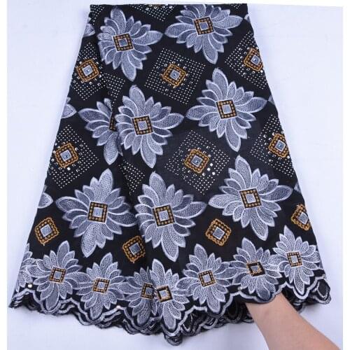 Latest Black African Cotton Swiss Voile Lace Fabric 2019 High Quality African Swiss Voile Lace In Switzerland For Man Women 1667