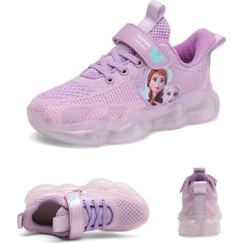 2021 Spring New Children Shoes Girls Sneakers Frozen Princess Kids Shoes Fashion Casual Sport Running Leather Shoes for girls