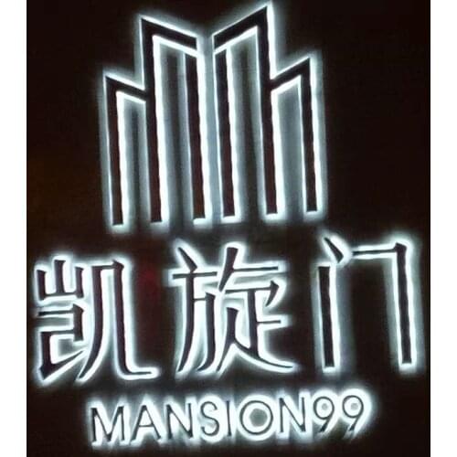 Dimensional LETTER LOGO backlit led illuminated 3D build up steel sign letter