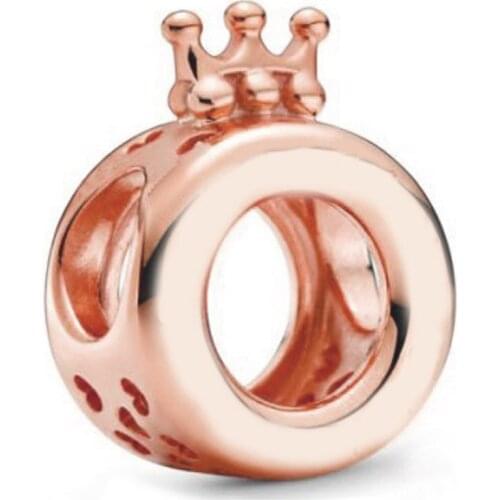 Original Openwork Love Heart Rose Logo & Crown O Beads Fit 925 Sterling Silver Bead Charm Bracelet Bangle Diy Jewelry