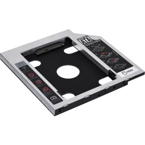 Jcx Aluminum 9.5mm 2nd HDD Caddy SATA To SATA 3.0 For Laptop DVD/CD-ROM Optical Bay 2.5" HDD SSD Case