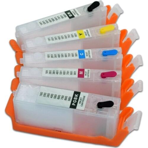 PGI 280 281 refillable ink cartridge with permanent chip For canon TS702 TR7520 TR8520 TS6120 TS6220 TS9520 9521C printers