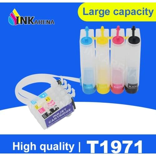 4 Color T1971 T1962 - T1964 Empty Ciss With Reset Chip For Epson XP201 XP211 XP204 XP401 XP411 XP214 XP101 WF-2532 Printer