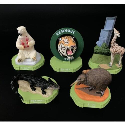 PVC FIGURE model toy Osaka Tennoji Zoo Tiger Crocodile 5pcs/set