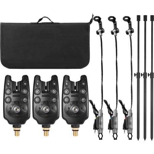 Fishing Bite Alarms Fishing Banksticks Swingers Set with Padded Fishing Tool Bag Fishing Accessories