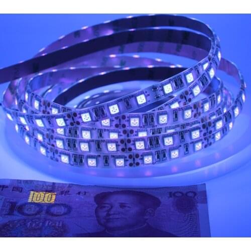 UV Led Strip light Invisible 395-400nm 12V 5050 SMD 60leds/m 1m 5m waterproof Ultraviolet Ray LED Ribbon Flexible Tape lamp