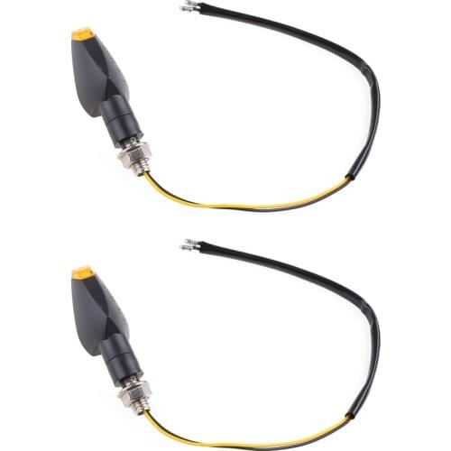 2pcs Universal 14LED Motorcycle Turn Signals Long Short Turn Signal Indicator Indicator Lights Blinker Light Flashers Amber Col