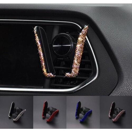 Universal Car Phone Holder Rhinestone Air Vent Mount Clip Phone Holder