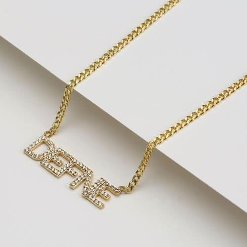 Vaoov 925 Sterling Silver Personalized 314cc Chain Name Necklace