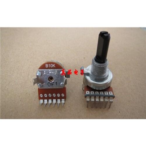 [VK] B10KX2 imported Taiwan ALPHA vertical B103 double potentiometer handle length 20MM 6 foot half handle switch