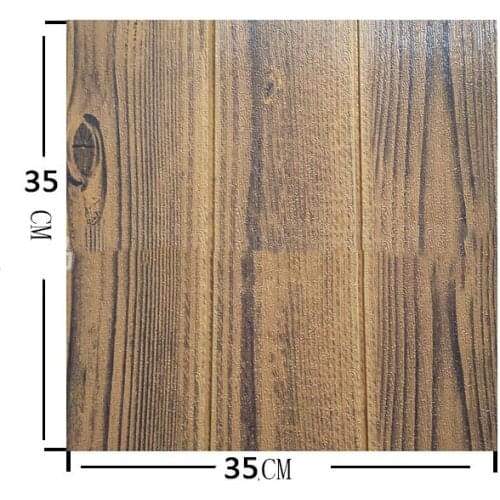 Waterproof Wood Vinyl Wallpaper Self Adhesive Imitation Wood Grain 3D Stereo Wall Stickers Foam Panels Modern Furniture Decor