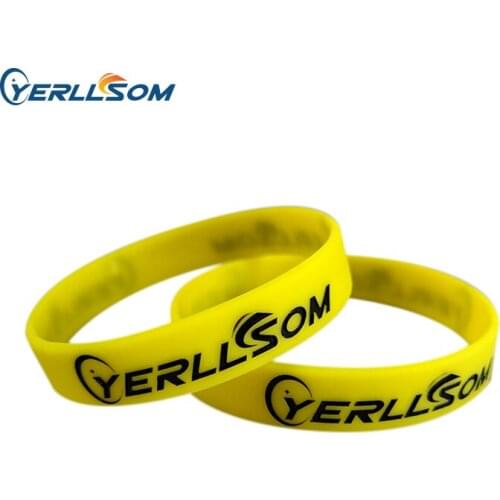 YERLLSOM 100PCS Trade Assurance custom silicone bracelets with print Words and logo 1 color for promotional gifts S101814