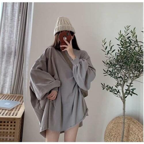 Bella Philosophy Harajuku Girl Streetwear Loose Hip Hop Hoodies Women Casual Long Sleeve Female High Street Oversize Round Neck