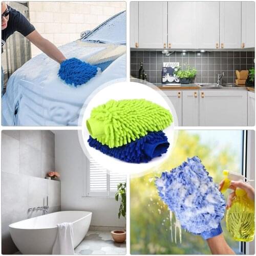 Jiamen 1PCS Microfiber Washable Car Washing Cleaning Gloves Tool Car Washer Mitt Cleaning Cloth Towel Gloves Car Accessories