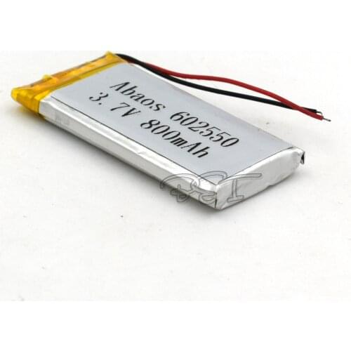 10Pcs 800mAH 602550 Polymer Rechargeable Lithium 3.7V Li-ion Liion Battery For GPS Cell Phone Speaker MP3 MP4 Navigater Camera