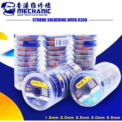 10pcs/lot MECHANIC Solder Wick Remover Desoldering Wire 1.5/2.0/2.5/3.0/3.5mm Desoldering Braid BGA Welding Repair Tools