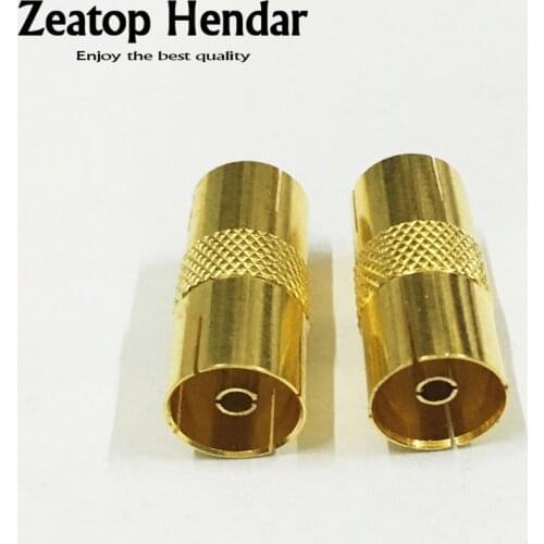 10Pcs Gold Coaxial Coax RF Adapter Connectors TV PAL Female to TV Female F/F Plug