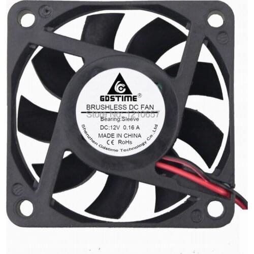 100PCS LOT Gstime 6015S 6cm 60x60x15mm Brushless Radiator Cooler Cooling Fan DC 12V 2Pin Plastic