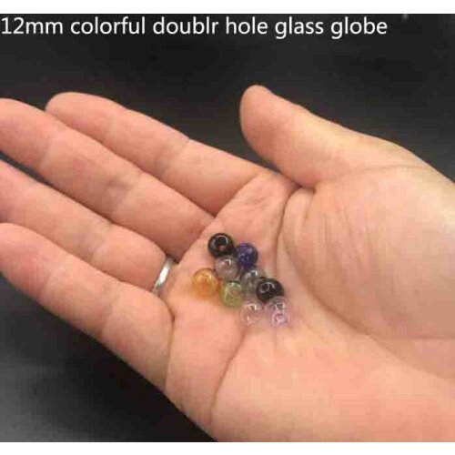 12mm mix color Glass Globe ball with double hole glass orb vial pendant perfume oil glass wish bottle necklace accessories 10pcs