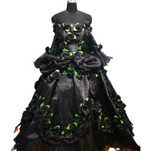 2021 New black elegant Halloween Cosplay dress Colonial Georgian Renaissance Gothic Historical dress D-677