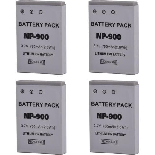 4pcs 3.7V 750mAh NP-900 NP900 NP 900 Rechargeable Battery for KONICA MINOLTA DiMAGE E40 E50 ACER CS 6531-N CS-5530 AOSTA DA