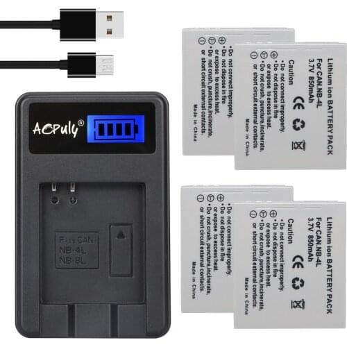AOPULY NB-4L NB 4L Rechargeable Camera Battery + Charger For Canon IXUS 130 115 220 230 255 HS IXY 210F 400F 410F 600F 610F 620F
