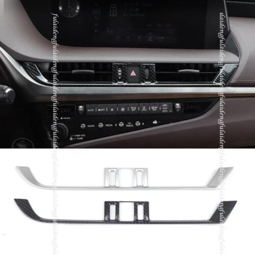 For Lexus ES ES200 260 300H 2018-2021 Carbon Fiber ABS Interior Front Center Air Vent Outlet Cover Trim Car Accessories