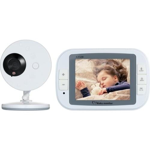 Wireless Digital Baby Sleeping Monitor 3.5 Inches LCD Infrared Night Vision Two-way Talk Temperature Monitoring Power Saving