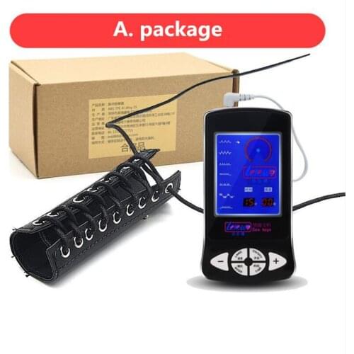 Wireless Remote Control Electric Shock Penis Sleeve Pulse Current Penis Exercise Medical Sex Toys For Man Adult Products