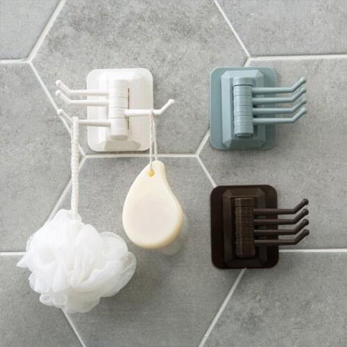 Home Improvement Bath Room Kitchen Supplies Storage Towel Rack Storage Holders Racks Strong Adhesive Wash Cloth Clip Rotatable