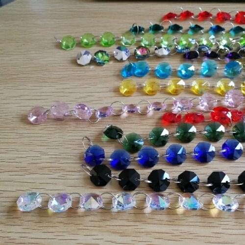 5meters/Lot Crystal Mixed Color Garland Strand 14mm Octagon Bead Chain For Wedding Christmas Party Event Decoration