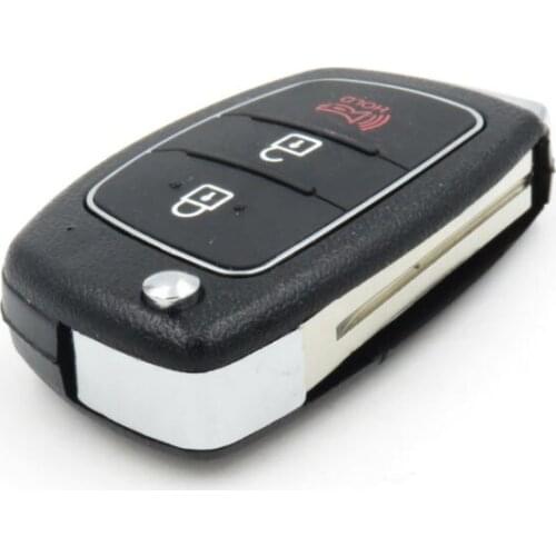 Remote Key Shell for Hyundai Ix45 Santa Fe Flip Key Case Fob 2+Panic Button Auto Replacement Parts for Hyundai Car Key No Logo