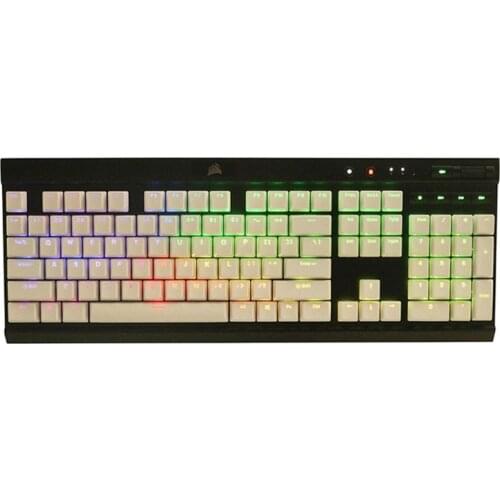 Black Black White PBT Double Shot Backlit 104 Top-lit Shine Through Translucent Backlit keycaps For Corsair K70 K65 K95 RGB
