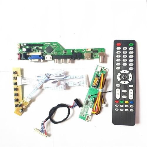 For LP141WX1-TL03/TL04 TV53 controller board LCD 1CCFL 30Pin LVDS VGA HDMI-Compatible AV USB RF Remote+Inverter+keyboard