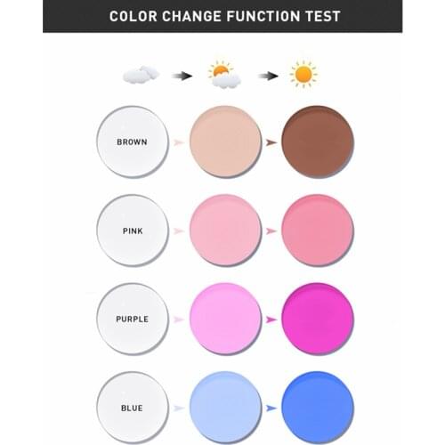 Photochromic Gray Brown Pink Purple Blue Series 1.56 1.61 1.67 Prescription Glasses Lenses For Myopia Hyperopia