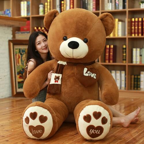 Teddy Bear With Scarf Stuffed Animals Bear Plush Toys High Quality 80/100CM 4 Colors Teddy Bear Doll Lovers Birthday Baby Gift