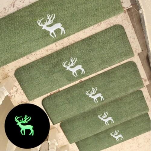 Glow in NIght 5pcs/lot Stair Tread Mats Self-adhesive Stair Mats Set Non-Slip Stair Carpet Mat Floor Protector Mats