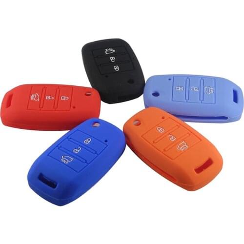 Kutery 3 Buttons Remote Car Key Case Silicone Protect Shell For KIA Sorento Cerato Rio K2 Sportage Optima K5 Soul