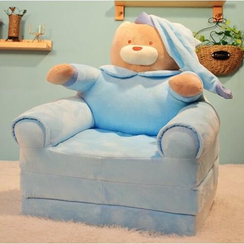 Cartoon children animal crossing plush toy padded folding sofa home decoration furnishing fabric comfortable soft lazy sofa gift