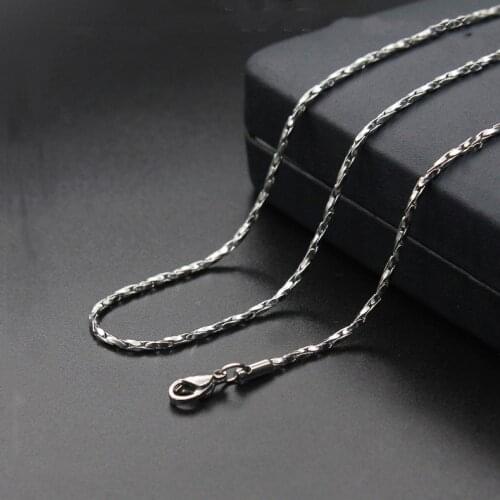 Fashion simple titanium steel torsion hammer square chain necklace Stainless steel necklace sweater chain jewelry hot sale