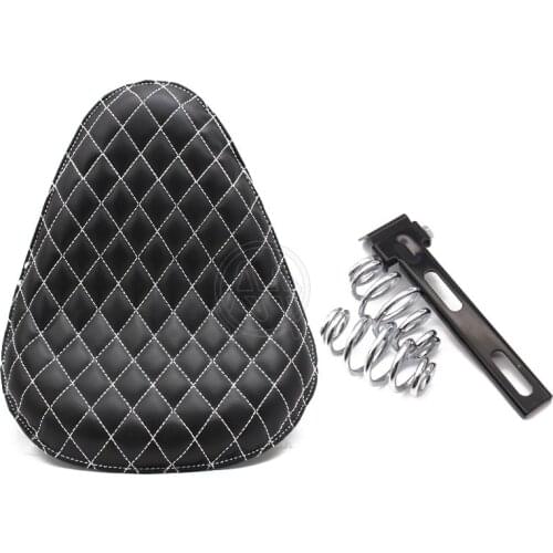 Motorcycle PU Leather Solo Driver Seat wtth Spring Universal For Harley Chopper Bobber Custom Sportster Dyna XL 883 1200 72 48