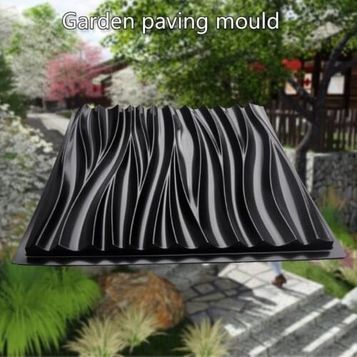 Wave Pattern Wall Concrete Cement Plaster Mold Plastic Brick Stone Tiles DIY Manual Garden Lawn Path Paving Pavement Paver