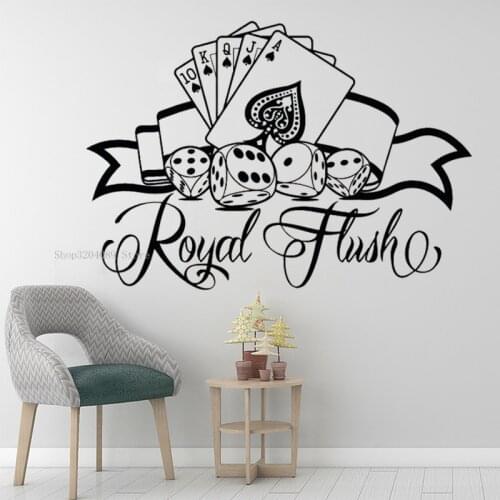 Applique Casino Logo Card Poker Wall Sticker Vinyl For Gaming Opportunity Decal Gamer Room Boy Bedroom Home Decor CN569