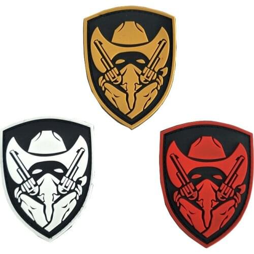 Night Luminous PVC Velcro Patches Honor Medal Cowboy Tactical Armband 3D Hook Loop Patch Morale Badge for Outdoor Bags Clothes