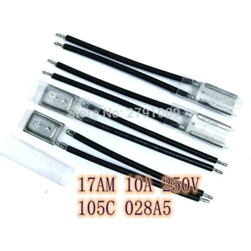17AM 105 Degree 17AM 028A5 Normally Closed Overheat Protector Motor Power Temperature Switch 105 C NC 10A 250V 17AM028A5